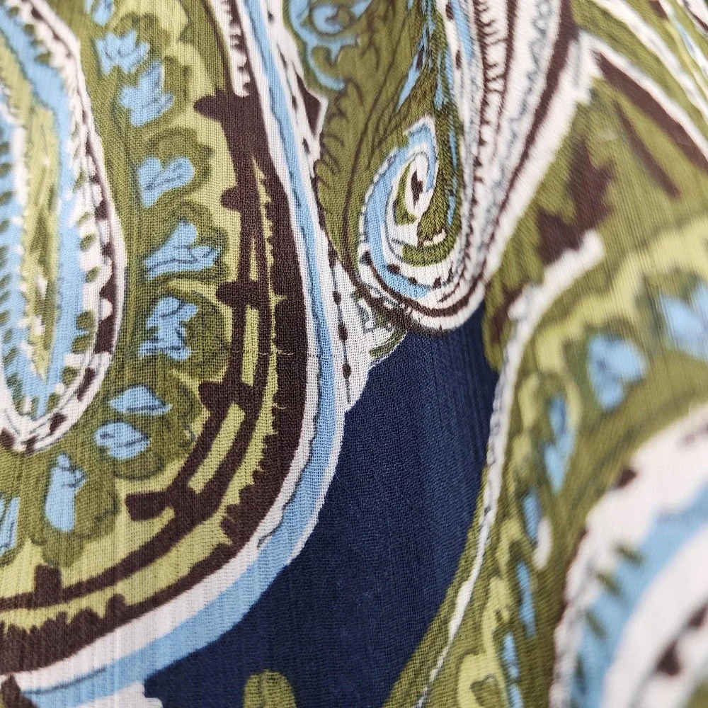Vintage CJ Banks Skirt Womens X (14W) Blue Paisley Floral Ruffle Hem Chiffon